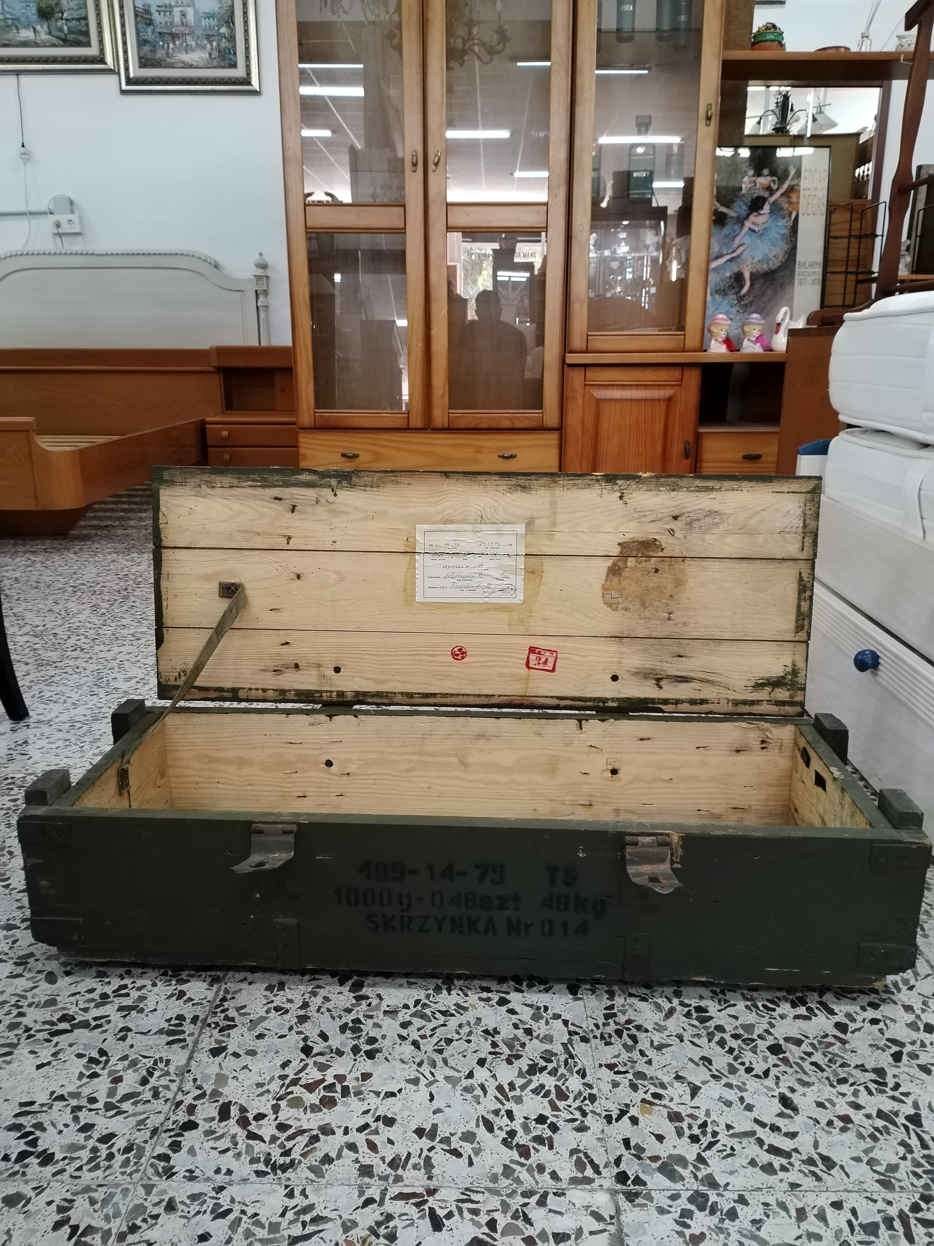 Caja de Munición Militar de Madera Vintage - imagen 3